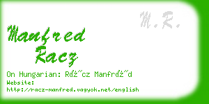 manfred racz business card